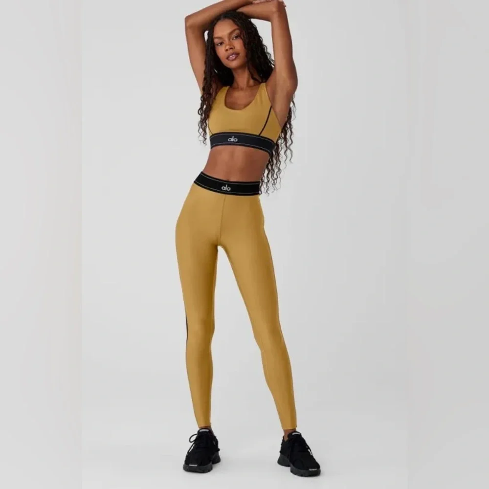 Alo Airlift High-Waist Suit Up Legging Golden Olive Branch Size Small